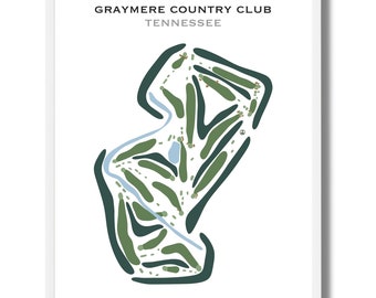 Graymere Country Club, TN | Golf Course Map, Home Decor, Golfer Gift For Him, Scorecard Layout, Golfer Boyfriend Gift, Art Print UNFRAMED