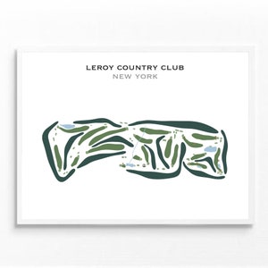 LeRoy Country Club, New York | Golf Course Map, Golf Map, Golfer Gift For Him, Scorecard Layout, Golfer Boyfriend Gift, Art Print Decor