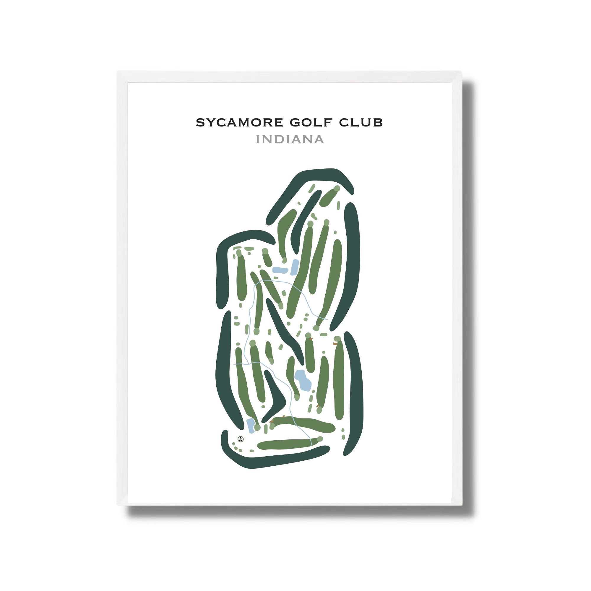 Sycamore Golf Club, IN | Golf Course Map, Golf Map, Golfer Decor Gift ...