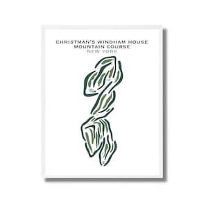 May include: A framed print with a stylized map of Christman's Windham House Mountain Course in New York. The map is in shades of green and white against a white background. The text "CHRISTMAN'S WINDHAM HOUSE MOUNTAIN COURSE NEW YORK" is at the top.
