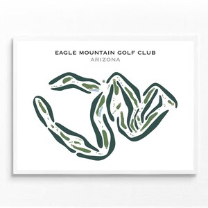 Eagle Mountain Golf Club, Arizona | Golfbaankaart, golfkaart, golfer cadeau voor hem, scorecardlay-out, cadeau golfer vriendje, kunstprint INGELIJSTE