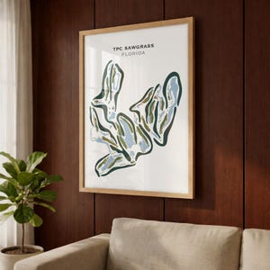 TPC Sawgrass Golf Course Florida Prints| Golf Course Map Canvas & Framed Wall Art, Golfer Gift For Men Women, Golf Daddy Gift, Sports Gifts
