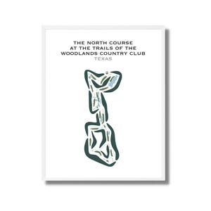 The North Course - The Golf Trails em The Woodlands, TX | Mapa do campo de golfe, Mapa de golfe, Presente para jogador de golfe, Presente para namorado jogador de golfe, Impressão artística SEM MOLDURA