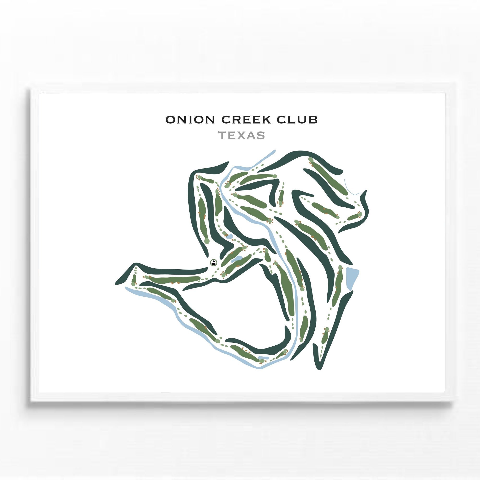 Onion Creek Club, Texas Golf Wall Décor, Art, Birthday Gift For Dad, Golfer Décor | Watercolor-style Art Print Unframed