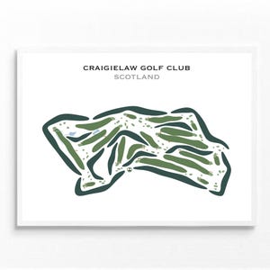 Craigielaw Golf Club, Schottland | Kunstdruck, Kunstdruck, Golf Karte, Golf Karte, Score Karte, Golf Karte, Landkarte, Landkarte, Geschenkidee für Ihn, UNGERAHMT