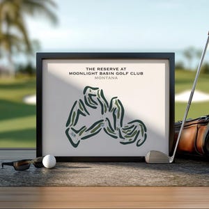 The Reserve at Moonlight Basin, MT Golf Wall Art| Golf Course Map Prints, Dad Golfer Gift, Scorecard Layout, Golf Coach Players Towel Gifts
