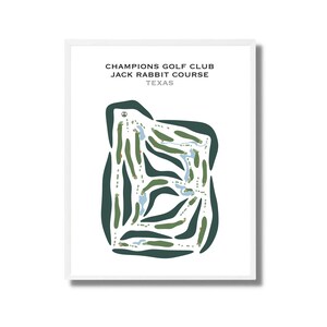 Golf Club - Jack Rabbit Platz, Tex | Kunstdruck, Golf Karte, Golf Karte, Geschenk für Ihn, Geschenk für Freund, Kunstdruck UNGERAHMT