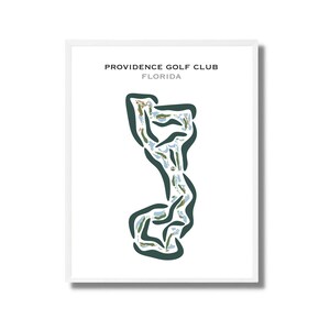 Providence Golf Club, Florida | Golfbaankaart, golfkaart, golfer cadeau voor hem, scorecardlay-out, cadeau golfer vriendje, kunstdruk INGELIJST