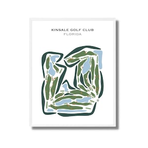 Kinsale Golf Club, FL | Kunstdruck, Golf Karte, Golf Karte, Golf Karte, Score Karte, Golf Karte, Kunstdruck UNGERAHMT, für Sie und Ihn