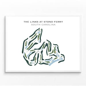 Liens à Stono Ferry, Caroline du Sud | Carte du parcours de golf, carte du golf, cadeau golfeur pour lui, mise en page de la carte de score, cadeau petit ami golfeur, impression d'art sans cadre