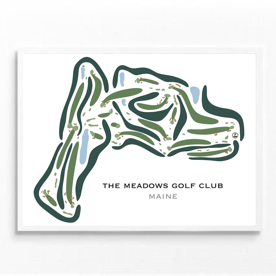 The Meadows Golf Club, Maine, Golf Course Map, Golf Print, Golf Home