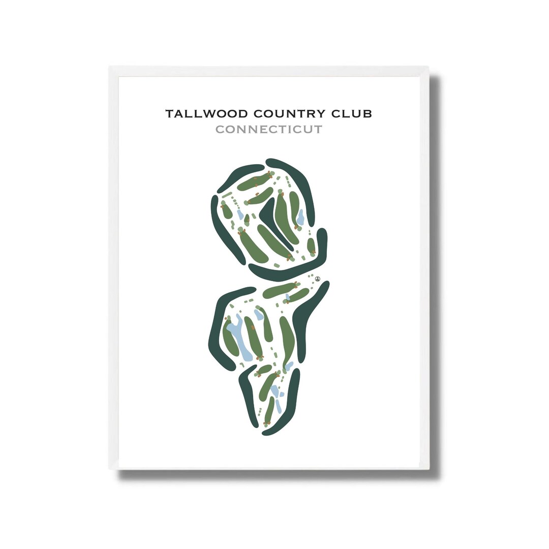 Tallwood Country Club, CT Golf Course Map, Home Decor, Golfer Gift for