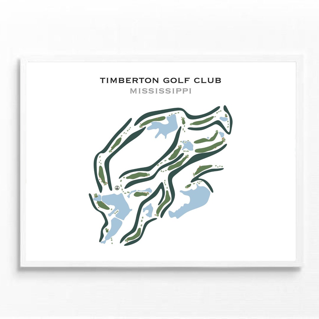 Timberton Golf Club, MS Golf Course Map, Home Decor, Golfer Gift for