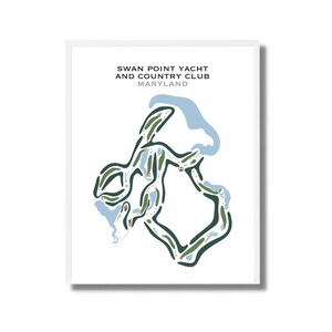 Swan Point Yacht & Country Club, MD | Kunstdruck, Kunstdruck, Score Card Layout, Golf Map, Golf Map, Landkarte, Geschenkidee für Sie und Ihn, Kunstdruck UNGERAHMT