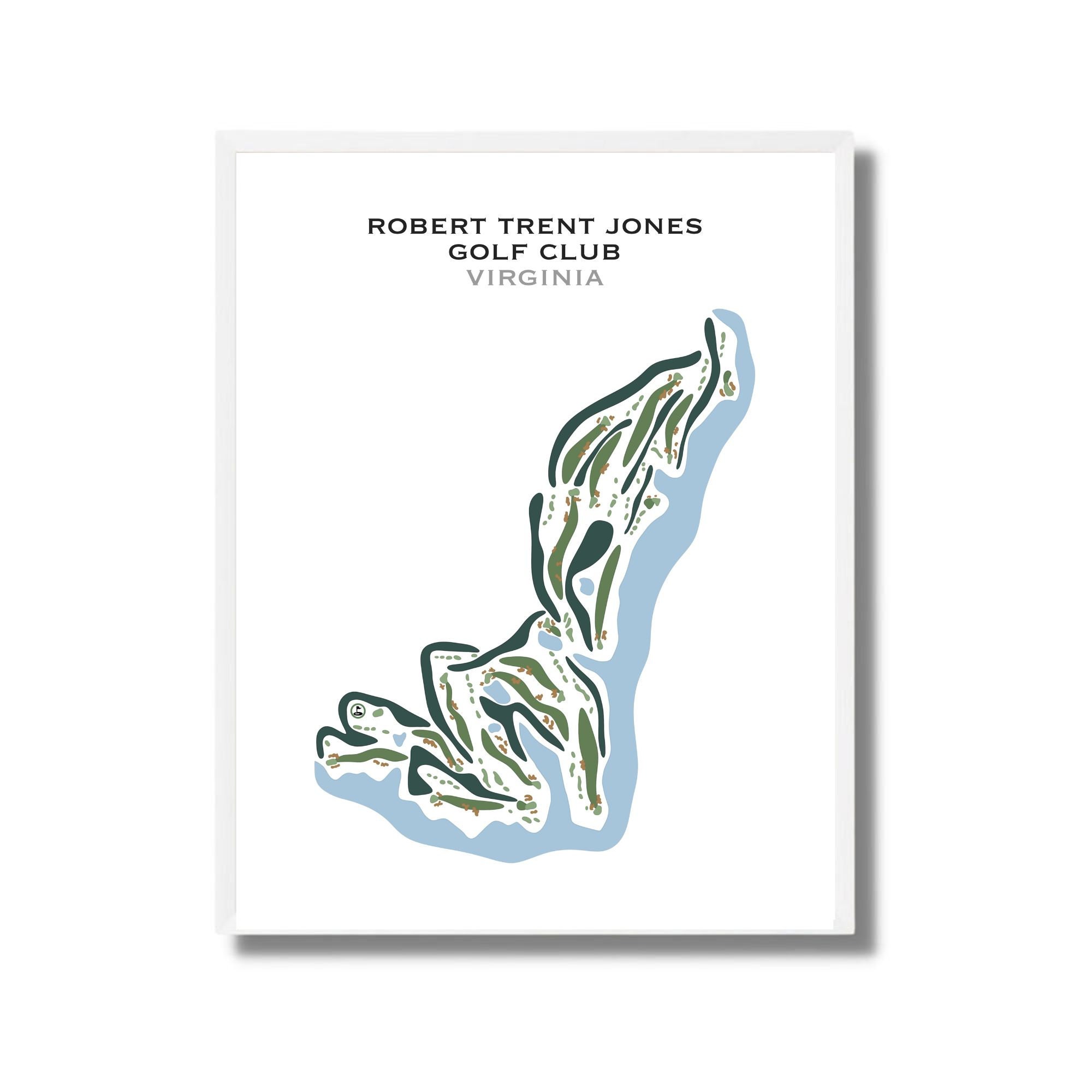 Robert Trent Jones Golf Club, Virginia Golf Course Map Wall Art, Golfer Lover Gift, Housewarming Gift, Sport Lover Gift, Man Cave Home Decor