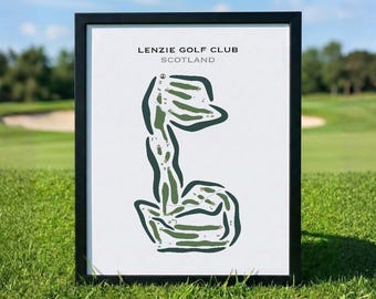 Lenzie Golf Club, Scotland | Golf Course Map, Golf Map, Golfer Gift For Him, Scorecard Layout, Golfer Boyfriend Gift, Art Print Decor