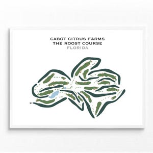 Cabot Citrus Farms - The Roost Course, Floride | Carte du parcours de golf, décoration, cadeau golfeur pour lui, carte de pointage, cadeau petit ami golfeur, impression d'art sans cadre