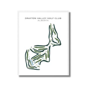 Drayton Valley Golf Club, Alberta | Golfbaankaart, decor, golfer cadeau voor hem, scorekaartlay-out, cadeau golfer vriendje, kunstprint INGELIJST