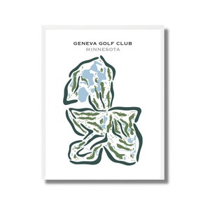 Genf Golf Club, Minnesota | Kunstdruck, Golf Karte, Golf Karte, Golf Karte, Score Karte, Golf Karte, Kunstdruck UNGERAHMT, für Sie und Ihn