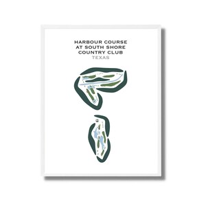 Hafenkurs im South Shore Hafen Country Club, Tex | Kunstdruck, Golfspieler Geschenk für Ihn, Freund Geschenk, Golfspieler Karte, Kunstdruck UNGERAHMT