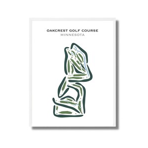 Oakcrest Golf Club, Minnesota, Golf Platz Druck, Golfer Deko Geschenk, Geschenke für Papa, Golf Geschenke zum Geburtstag, minimalistische Golf Platz Karte
