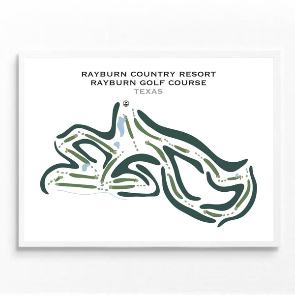 Rayburn Country Resort Rayburn Golf Course, TX | Golf Course Map, Home Decor, Scorecard Layout ,Golfer Boyfriend Gift, Art Print UNFRAMED