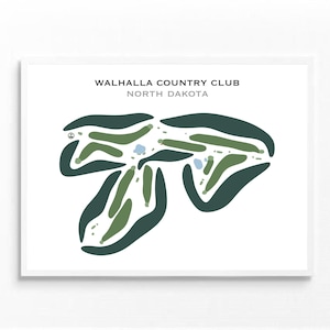 Walhalla Country Club, ND | Golf Course Map, Golf Map, Golfer Gift For Him, Scorecard Layout, Golfer Boyfriend Gift, Art Print Decor