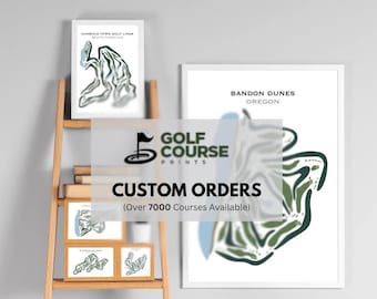 Custom Golf Course Prints | Golf Course Map, Golf Map, Golfer Gift for Him, Scorecard Layout,Golfer Boyfriend Gift,Art Print Decor
