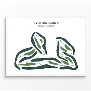 Overton Park 9, Tennessee | Carte du parcours de golf, carte du golf, cadeau golfeur pour lui, mise en page de la carte de score, cadeau petit ami golfeur, impression d'art sans cadre
