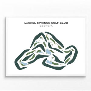 Club de golf de Laurel Springs, Géorgie | Carte du parcours de golf, carte du golf, cadeau golfeur pour lui, mise en page de la carte de score, cadeau petit ami golfeur, impression d'art sans cadre