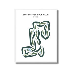 Club de golf StoneWater, Ohio | Carte du parcours de golf, carte du golf, cadeau golfeur pour lui, mise en page de la carte de score, cadeau petit ami golfeur, impression d'art sans cadre