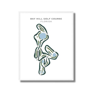 Bay Hill Club, Orlando Florida, Watercolor Golf Course Map, Golf Home Décor, Golf Décor Gift, Golfer Gifts , Golfer Dad Gift,  Custom Map