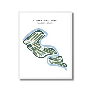 Foster Golf Links, WA | Golfbaankaart, golfkaart, golfer cadeau voor hem, scorecardlay-out, cadeau golfer vriendje, kunstdruk INGELIJST