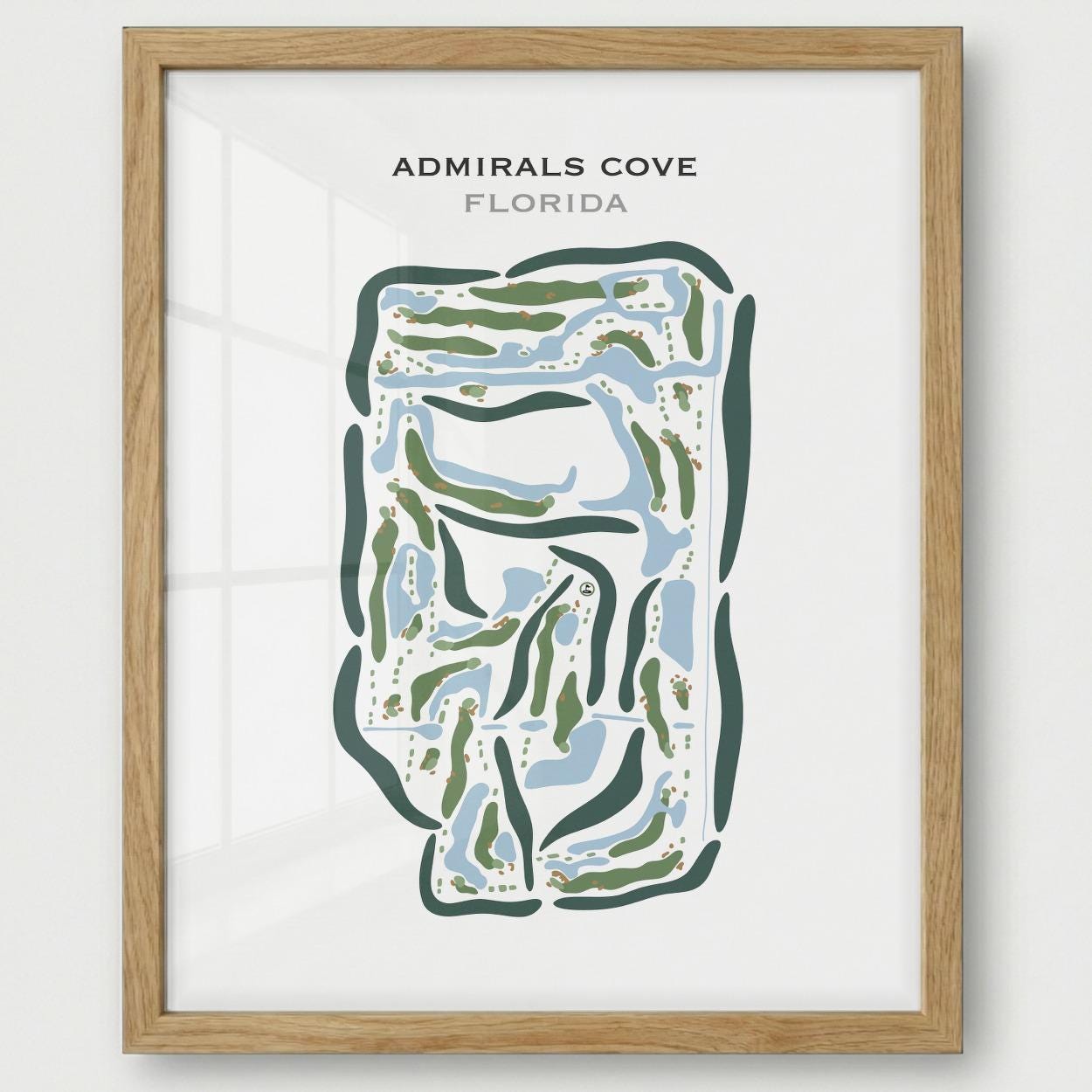 Golf Club Prints- Admirals Cove Florida Golf Course Map | Golf