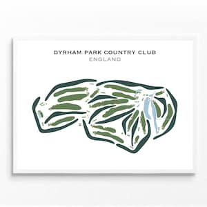 Dyrham Park Country Club, Engeland | Golfbaankaart, decor, golfer cadeau voor hem, scorecardlay-out, cadeau golfer vriendje, kunstdruk INGELIJST