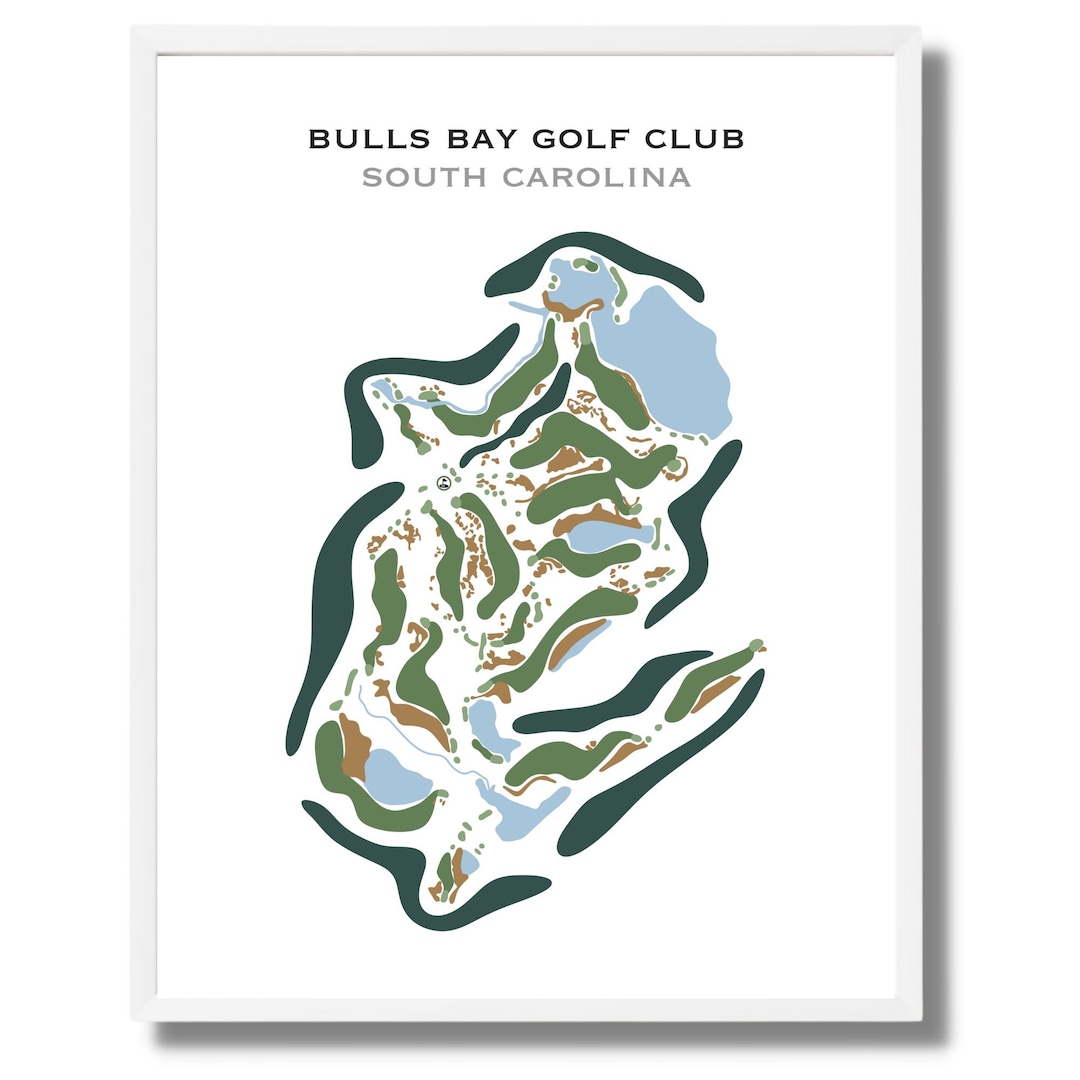 Bulls Bay Golf Club SC Golf Course Map Home Decor Golfer Etsy