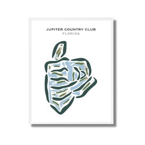 Jupiter Country Club, FL / Mappa del campo da golf, Mappa del golf, Regalo per golfista per lui, Layout della scorecard, Regalo per fidanzato golfista, Decorazione con stampa artistica