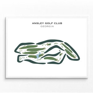 Ansley Golf Club, GA | Kunstdruck, Golf Karte, Golf Karte, Golf Karte, Score Karte, Golf Karte, Kunstdruck UNGERAHMT, für Sie und Ihn