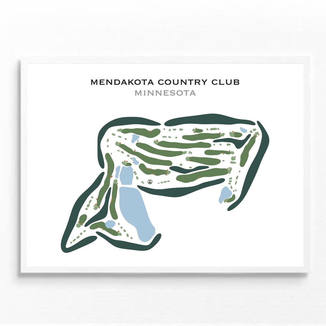 Mendakota Country Club MN Golf Course Map Golf Map Golfer Gift for