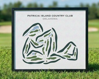 Patricia Island Country Club, OK | Golf Course Map, Golf Map, Golfer Gift For Him, Scorecard Layout, Golfer Boyfriend Gift, Art Print Decor