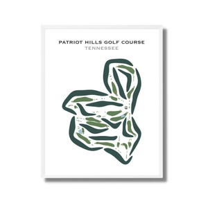 Parcours de golf de Patriot Hills, Tennessee | Carte du parcours de golf, carte du golf, cadeau golfeur pour lui, mise en page de la carte de score, cadeau petit ami golfeur, impression d'art sans cadre
