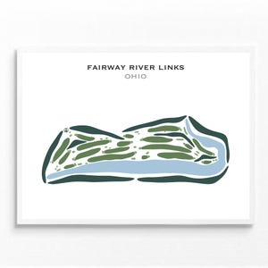 Fairway River Links | Carte du parcours de golf, carte du golf, cadeau golfeur pour lui, mise en page de la carte de score, cadeau petit ami golfeur, impression d'art sans cadre
