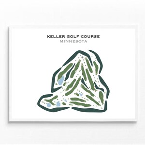 Parcours de golf de Keller, Minnesota | Carte du parcours de golf, carte du golf, cadeau golfeur pour lui, mise en page de la carte de score, cadeau petit ami golfeur, impression d'art sans cadre