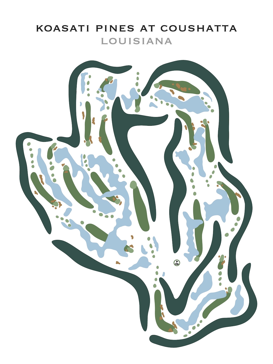 Koasati Pines at Coushatta LA Golf Course Map Home Decor Etsy