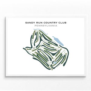Sandy Run Country Club, PA | Golf Course Map, Golf Map, Golfer Gift For Him, Scorecard Layout, Golfer Boyfriend Gift, Art Print Decor