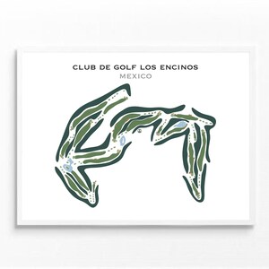 Club de golf Los Encinos, México / Mapa del campo de golf, Arte mural para golfistas, Regalo de aniversario para el padre, Arizona Golf Club / Impresión de arte minimalista