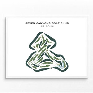 Club de golf de Seven Canyons, Arizona | Carte du parcours de golf, carte du golf, cadeau golfeur pour lui, mise en page de la carte de score, cadeau petit ami golfeur, impression d'art sans cadre