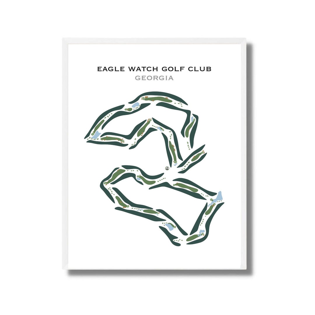 Eagle Watch Golf Club, GA Golf Course Map, Home Decor, Golfer Gift for