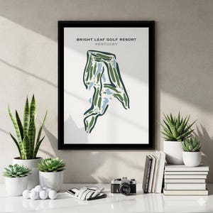 Bright Leaf Golf Resort, KY Golf Course Map Wall Art, Golf Map Canvas, Golf Gift For Women, Mancave Wall Decor, Housewarming Gifts