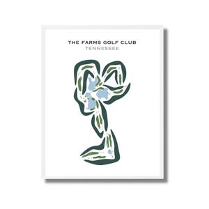 The Farms Golf Club, Tennessee / Mapa del campo de golf, Mapa de golf, Regalo para golfista, Diseño de tarjeta de puntuación, Regalo para novio golfista, Lámina artística sin marco
